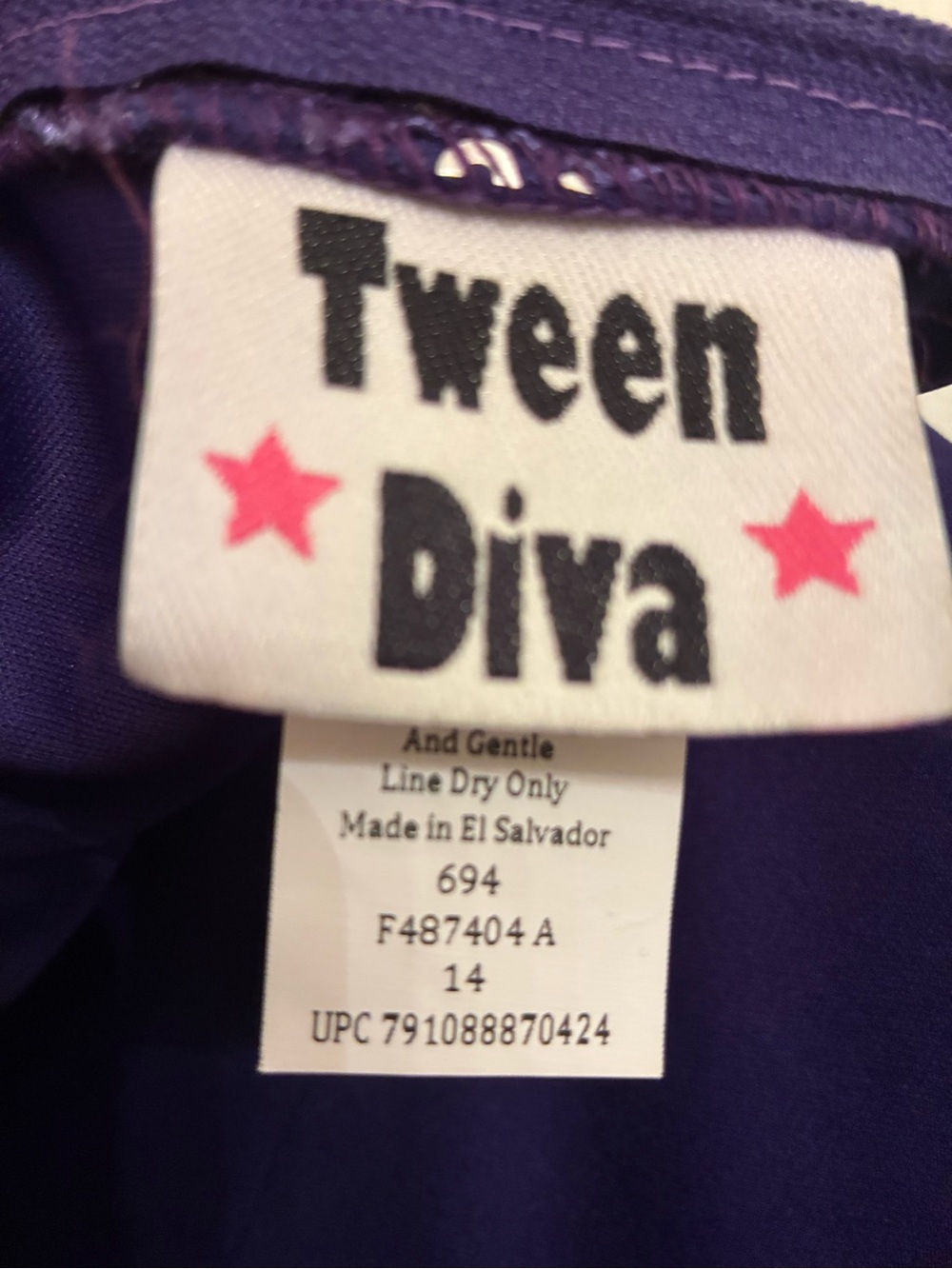 Tween Diva Deep Purple Sequin Lace High-Low Dress - Picture 4 of 5